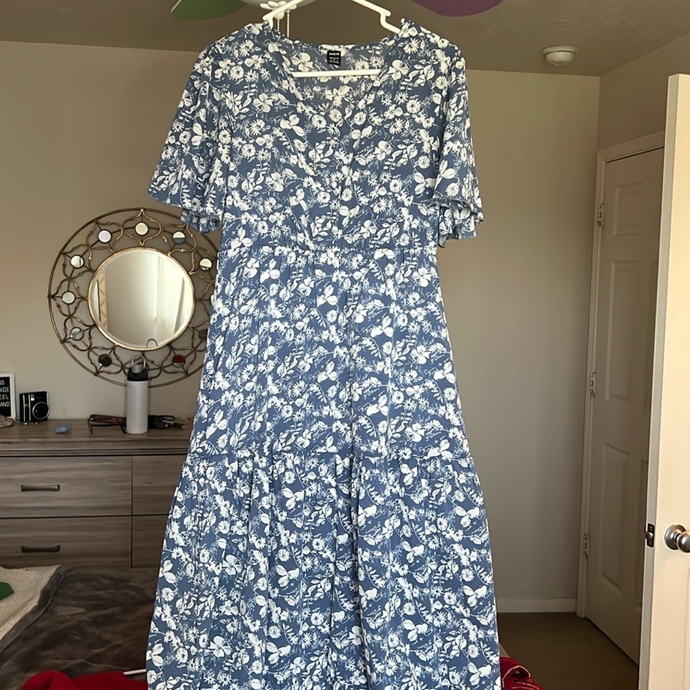 Blue Floral Maxi Dress